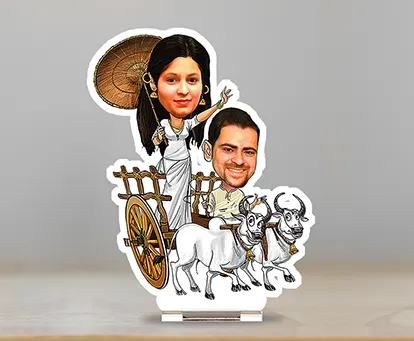 Couple Caricature on Cart